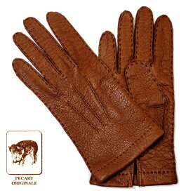 【定番】MEROLA GLOVES（メローラ） イタリア製 ペッカリー 手袋 メンズ ME001-71 キャメルブラウン Peccary Gloves ハンドメイド ローマ 映画衣装
