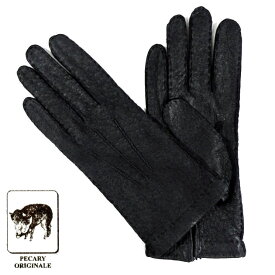 【定番】MEROLA GLOVES（メローラ） イタリア製 ペッカリー 手袋 メンズ ME001-80 ネイビー Peccary Gloves ハンドメイド ローマ 映画衣装