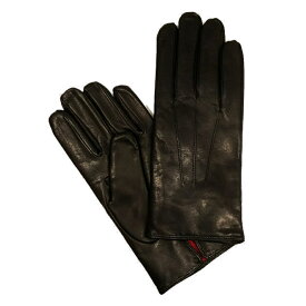 【定番モデル】MEROLA GLOVES（メローラ） イタリア製 手袋 メンズ ME002-99(ME129001-99) ブラックxカシミヤライニング レッド 羊革 Nappa Leather ハンドメイド ローマ 映画衣装