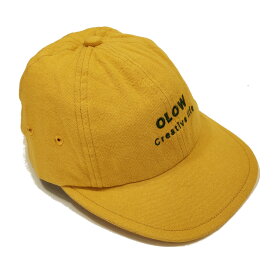 OLOW（オロウ）ローキャップ フラットバイザー ストラップバック OL519507 黄土色 オーカー無地 コットン100% サイズフリー 男女兼用 フランス パリのブランド
