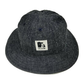 OLOW（オロウ）ベルハット（クルーハット）OL519513 インディゴ ネイビー デニム コットン100% ワンポイント サイズフリー 男女兼用 フランス パリ