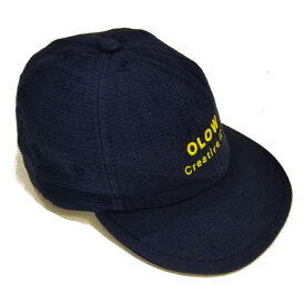 OLOW（オロウ）ローキャップ フラットバイザー ストラップバック OL529614 ネイビー無地 コットン100% サイズフリー 男女兼用 フランス パリのブランド