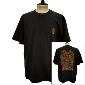 【セール30】OLOW（オロウ）Tシャツ バックグラフィック "ample Campana"イラストプリント OL522503 ブラック 黒 コットン100% ゆったりシルエット Jasper Van Gestel ジャスパー・ヴァン・ゲステル