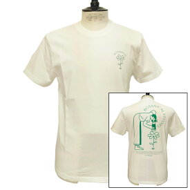 【セール30】OLOW（オロウ）Tシャツ バックプリント 植物のイラスト OL612001-01 ホワイト 白xグリーン オーガニックコットン100% ゆったりシルエット【サイモン・ランドレイン】
