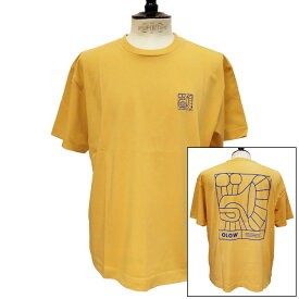 【セール30】OLOW（オロウ）Tシャツ バックプリント 楽器イメージのイラスト OL612002-20 マスタードxブルー オーガニックコットン100% ゆったりシルエット【フロリアン・ガロウ】