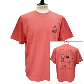 【セール30】OLOW（オロウ）Tシャツ バックプリント 人と自転車などのイラスト OL612002-30 ピンク ローズ オーガニックコットン100% ゆったりシルエット【ケイト・マクエニフ】