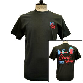 【セール30】OLOW（オロウ）Tシャツ バックグラフィック 楽器・音楽のイラスト OL612002-99 カーボンブラック 黒 オーガニックコットン100% 【ケイト・マクエニフ】