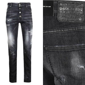 DSQUARED2 ディースクエアード ボタンフライジーンズ COOL GUY JEAN S71LB0977 S30503 900 クール ガイ ストレッチデニム ブラック メンズ 【新品・未使用・正規品】売れ筋