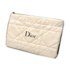 DIOR　ディオール　ポーチ　ホワイトクリーム　キルティングステッチ　レザー調　カナージュ　dior-pouch-white2022　コスメ ギフト コフレノベルティ 非売品【新品/未使用/正規品】