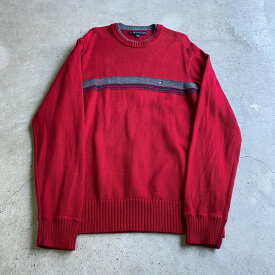 TOMMY HILFIGER トミーヒルフィガー コットンニットセーター 一部ウール メンズL 【古着】【中古】