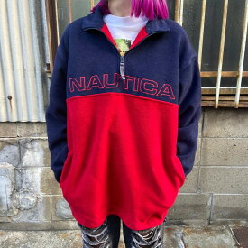 USA製 90年代 NAUTICA ノーティカ ハーフジップ フリースジャケット メンズL相当 【古着】【中古】