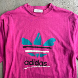 80年代 adidas アディダス トレフォイルロゴ プリント Tシャツ メンズM 【古着】【中古】