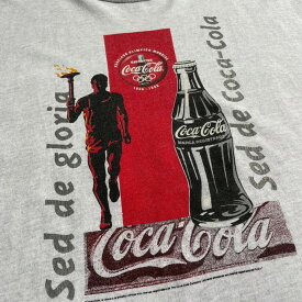 アイルランド製 90年代 Coca-Cola コカコーラ オリンピック 企業ロゴ アドバタイジングTシャツ メンズXL 【古着】【中古】【SS2309】