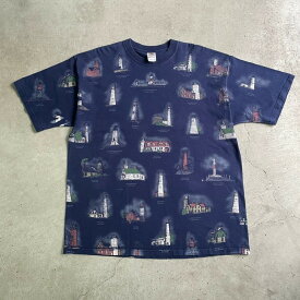 ビッグサイズ 00年代 灯台 アート オールオーバープリント Tシャツ メンズ2XL 【古着】【中古】【SS2309】【SS2406】