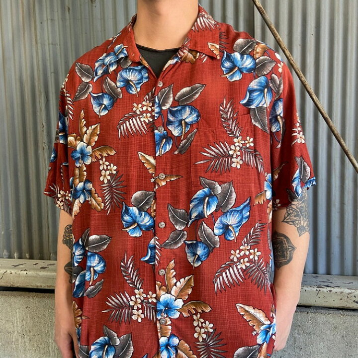 楽天市場】Batik Bay ボタニカル 半袖 レーヨン アロハシャツ メンズXL 