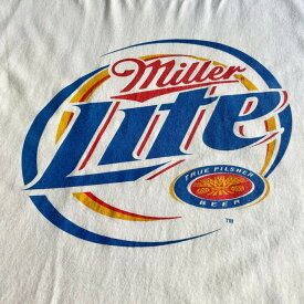 00年代 MILLER LITE ミラービール 企業ロゴ アドバタイジング Tシャツ メンズXL 【古着】【中古】【SS2309】