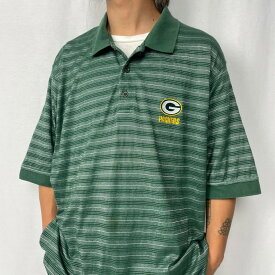NFL GREEN BAY PACKERS チームロゴ ワンポイント刺繍 ボーダー ポロシャツ メンズXL 【古着】【中古】【SS2309】【SS2406】