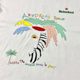 00年代 AFRIBBEAN 2000 Heineken イベント アート 企業ロゴ 両面プリント Tシャツ メンズXL 【古着】【中古】【SS2309】