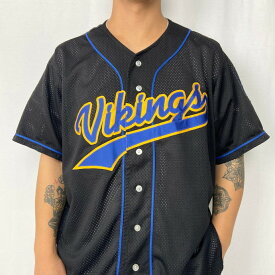 90年代 USA製 Wilson ウィルソン Vikings メッシュ ベースボールシャツ メンズXL 【古着】【中古】【SS2309】