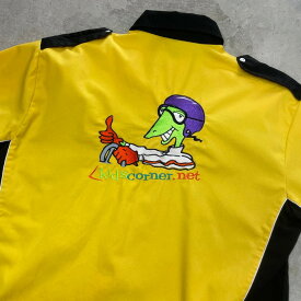 KIDS CORNER 企業ロゴ キャラクター 刺繍 半袖 レーシングシャツ メンズXL相当 【古着】【中古】【SS2309】【SS2406】
