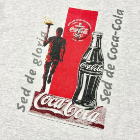 90年代 アイルランド製 Coca-Cola コカ・コーラ オリンピック 企業ロゴ アドバタイジング Tシャツ メンズXL 【古着】【中古】【SS2309】