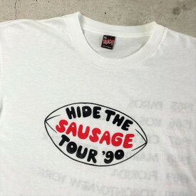 90年代 HIDE THE SAUSAGE TOUR '90 染み込みプリント 両面プリント Tシャツ メンズL相当 【古着】【中古】【SS2309】