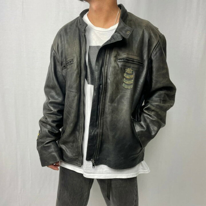 楽天市場】〜00年代 レーシング レザー シングルライダースジャケット 