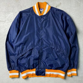 ~90年代 USA製 RUSSELL ATHLETIC カレッジロゴ ワッペン ナイロンサテン スタジャン メンズM【古着】【中古】