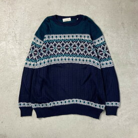 HARDWOOD＆PINE 総柄 アクリルニットセーター メンズXL 古着【中古】