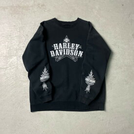00年代 Harley-Davidson ハーレーダビッドソン プリントスウェットシャツ 袖プリ メンズXL相当 古着【中古】