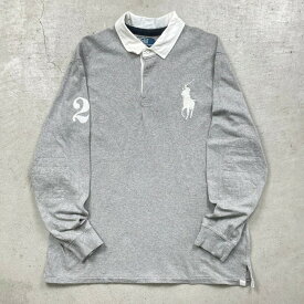 90年代 Polo by Ralph Lauren ポロバイラルフローレン CUSTOM FIT 長袖 ポロシャツ ラガーシャツ ビッグポニー ナンバリング メンズ2XL 古着【中古】