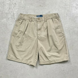 90年代 Polo by Ralph Lauren ポロバイラルフローレン 2タック ワイド チノ ショーツ ショートパンツ TYLER SHORT メンズW34 古着【中古】