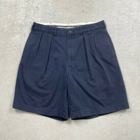 90年代 Ralph Lauren ラルフローレン 2タック ワイド チノ ショーツ ショートパンツ TYLER SHORT メンズW34 古着【中古】