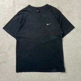 90年代 NIKE ナイキ スウォッシュロゴ刺繍 VネックTシャツ メンズXL相当 古着【中古】