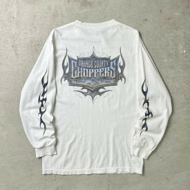 00年代 ORANGE COUNTY CHOPPERS モーターサイクル バイク ロングTシャツ ロンT 袖プリ メンズM 古着【中古】