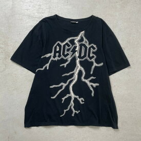 AC/DC エーシーディーシー フロントロゴプリント イナズマロゴ バンドTシャツ メンズXL相当