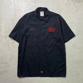 Dickies ディッキーズ ワークシャツ 半袖シャツ 企業ロゴ刺繍 メンズL 古着【中古】