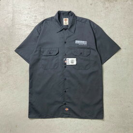 DEADSTOCK NOS Dickies ディッキーズ ワークシャツ 半袖シャツ 企業ロゴ刺繍 メンズM 古着【中古】