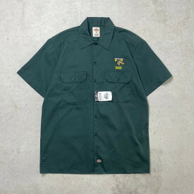 DEADSTOCK NOS Dickies ディッキーズ ワークシャツ 半袖シャツ 企業ロゴ刺繍 メンズM 古着【中古】