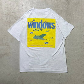 90年代 Windows user ウィンドウズ アドバタイジング プリントTシャツ メンズL 古着【中古】