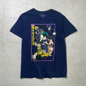 僕のヒーローアカデミア アニメTシャツ キャラクタープリントTシャツ メンズL 古着【中古】