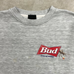 90�N�� BUDWEISER �o�h���C�U�[ ��ƃ��S�v�����g �X�E�F�b�g�V���c �����YXL���� �Ò� 90s VINTAGE ���B���e�[�W �A���J�W KING OF BEERS �r�[�� �o�b�N�v�����g ���N�� �D�F