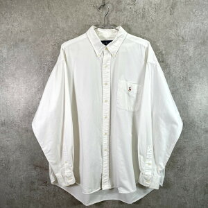 Ralph Lauren �����t���[���� BIG SHIRT �����|�C���g���S�h? �����V���c ���n �����Y2XL���� �Ò� ���B���e�[�W VINTAGE �{�^���_�E���V���c B.D�V���c �r�b�O�T�C�Y �傫���T�C�Y ���F