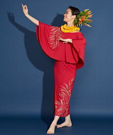【SALE】Maunaloa公式店 [リーフケープ＆タイトワンピース] マウナロア フラ フラダンス衣装 レッスン用品 Maunaloa Aulii（ストレッチドレス） YCC-2301
