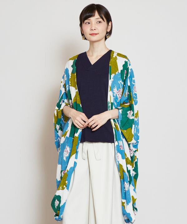 楽天市場 倭物やカヤ 公式 ｕｖカット加工 椿晴れ模様羽織 和柄 和モダン ファッション 羽織 カーディガン 7ia 1133 アミナコレクション 公式