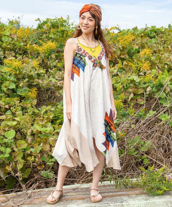 楽天市場 チャイハネ公式店 スピリットワンピース サロペット エスニック アジアン ファッション ワンピースiac 1407 アミナコレクション 公式