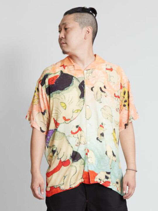 楽天市場 倭物やカヤ公式店 浮世メンズシャツ 和柄 和モダン ファッション メンズトップス 7ia 0241レトロ モダン 和服 和 洋服 昭和 レトロ アミナコレクション 公式
