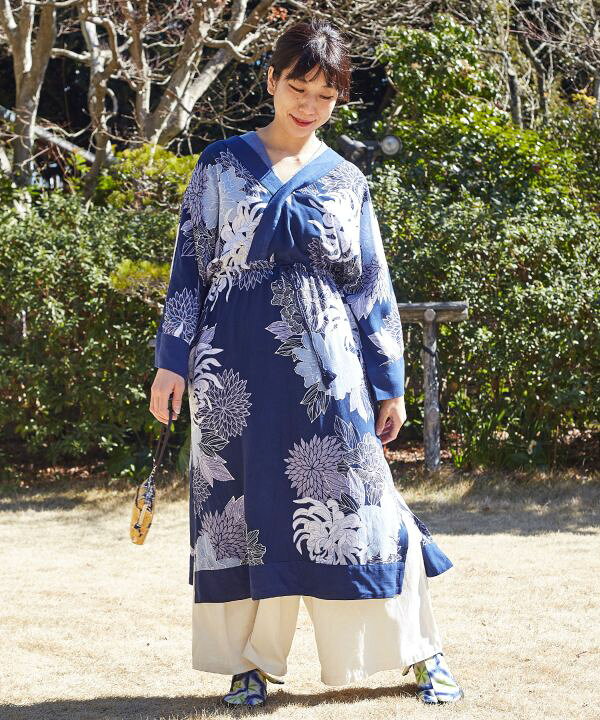 倭物や カヤ 花柄ワンピース 和装 和柄 菊の花