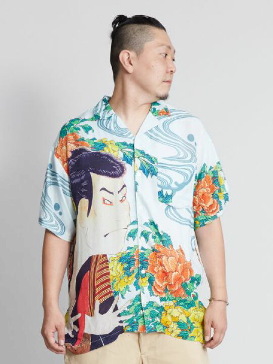 楽天市場 倭物やカヤ公式店 浮世メンズシャツ 和柄 和モダン 和服 レトロ ファッション メンズトップス 7ia 0241 アミナコレクション 公式