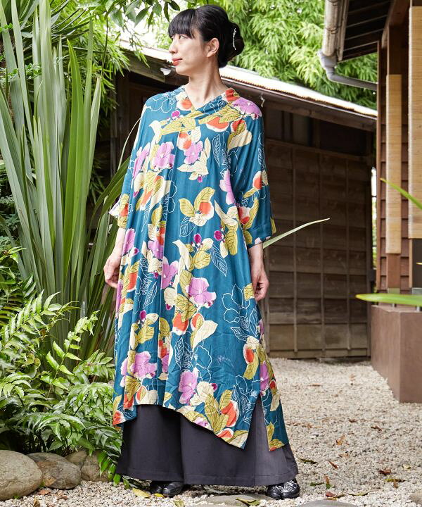 楽天市場 倭物やカヤ公式店 たわわ林檎ワンピース 和柄 和モダン 和服 レトロ ファッション ワンピース 7ia 2302 アミナコレクション 公式
